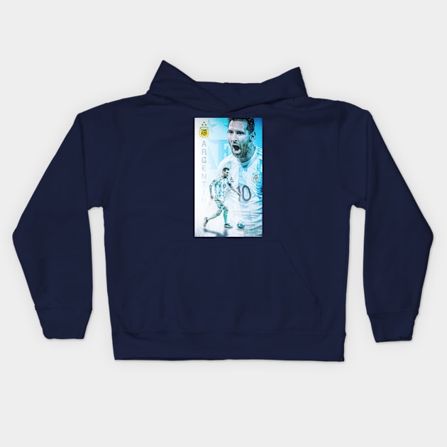 Messi 10 Argentina Kids Hoodie by LustraOneOne